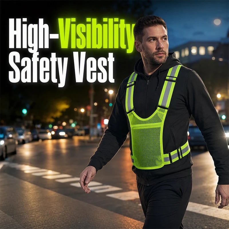 High-Visibility Reflective Vest – Adjustable Running & Work Gear