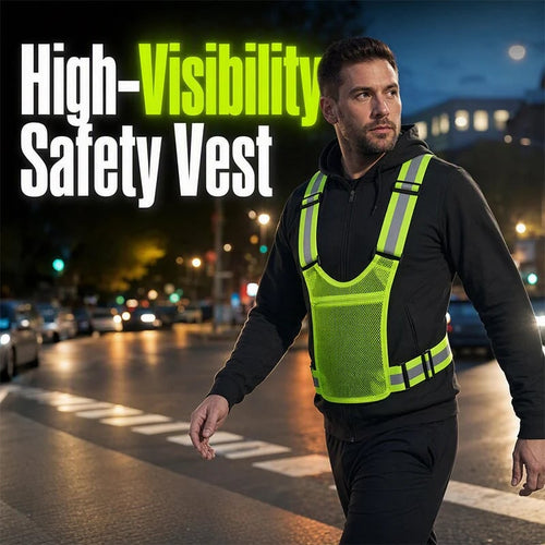 High-Visibility Reflective Vest – Adjustable Running & Work Gear
