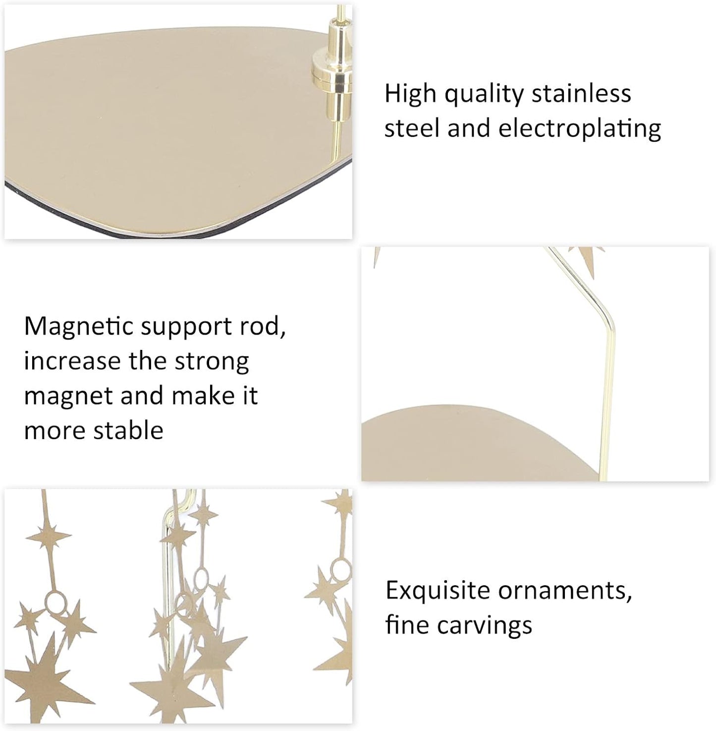 Gold Star Rotating Candle Holder | Heat-Powered Spinning Candle Carousel with Magnetic Base ✨🕯️