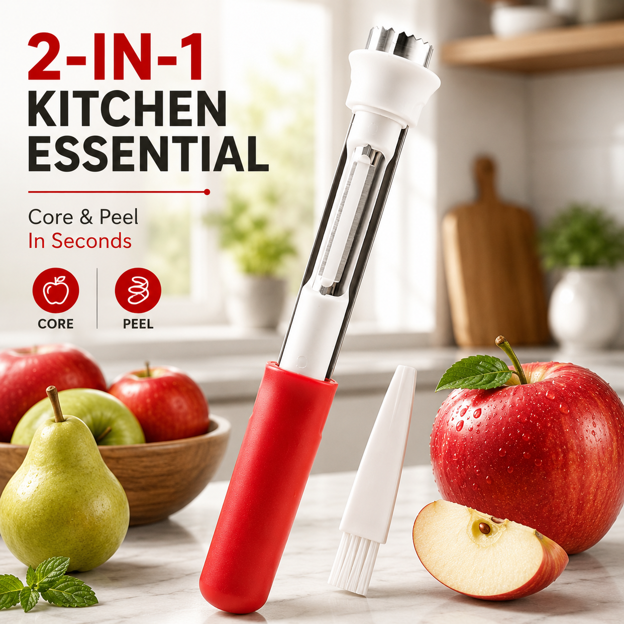 🍎🍐2pack- 2-in-1 Fruit Corer & Peeler | Core & Peel in Seconds