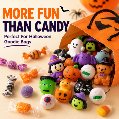🎃 100PCS Halloween Mochi Squishy Toys – Cute Sensory Party Favors & Goodie Bag Fillers✨