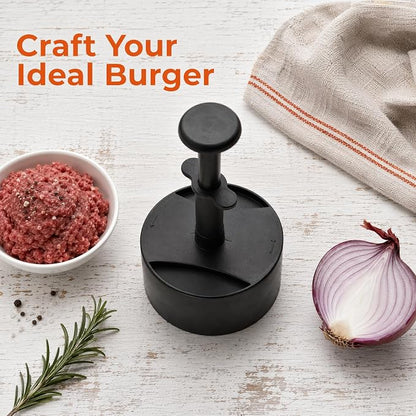 Hamburger Patty Maker with Press Handle, Burger Mold for Even Cooking