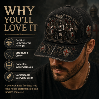 ⚔️ Bound By Honor Forged In Steel – Knights Templar Cap 🎁 Free Honor Coin With Every Cap Purchase