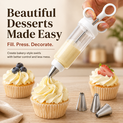 🧁 Easy Cake Decorating Gun – Beautiful Piping Made Simple