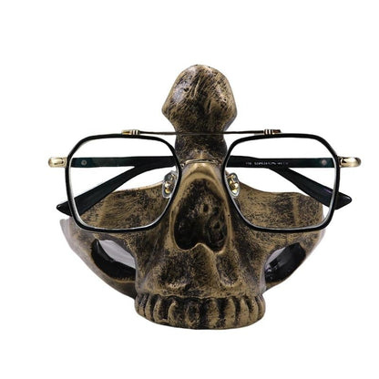 💀🕯️Skull Multi-Function Tray | Gothic Glasses & Key Holder, Desk Organizer with Edge