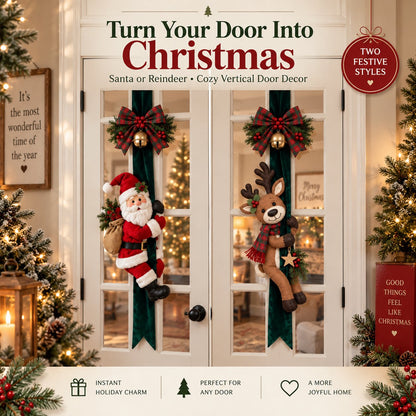 🎄Christmas Door Hugger – Santa or Reindeer Plush Hanging Decor