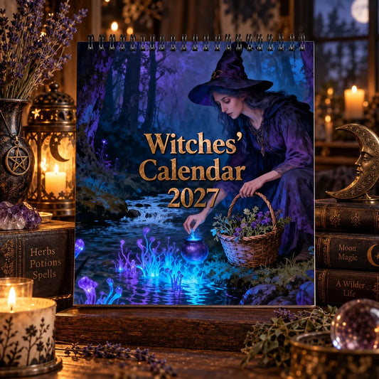 🔥🎁Witches’ Calendar 2027 Wall Calendar – 12-Month Mystical Witch Calendar, Enchanted Forest Hanging Wall Planner for Wicca, Witchcraft & Magic Lovers