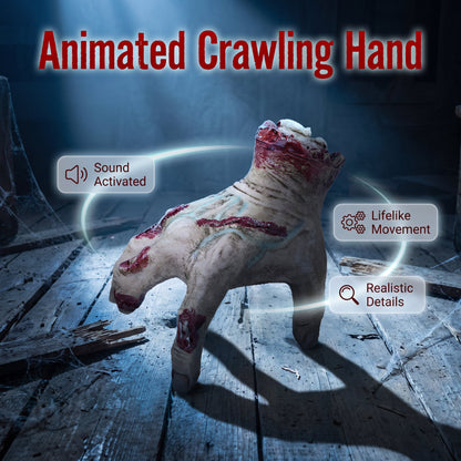 👁️ Realistic Crawling Hand Halloween Animated Prop