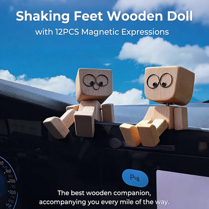 🎁Last Day 50% OFF😊Change The Mood With A Simple Swap - Handmade Swaying Wooden Figure With 12 Magnetic Expressions🎁