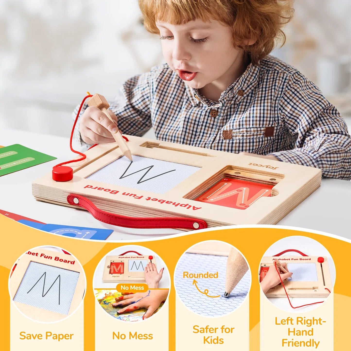 🔥HOT SALE🔥✍️Wooden Alphabet & Number Tracing Board | Visual Learning Tools & Complete Set