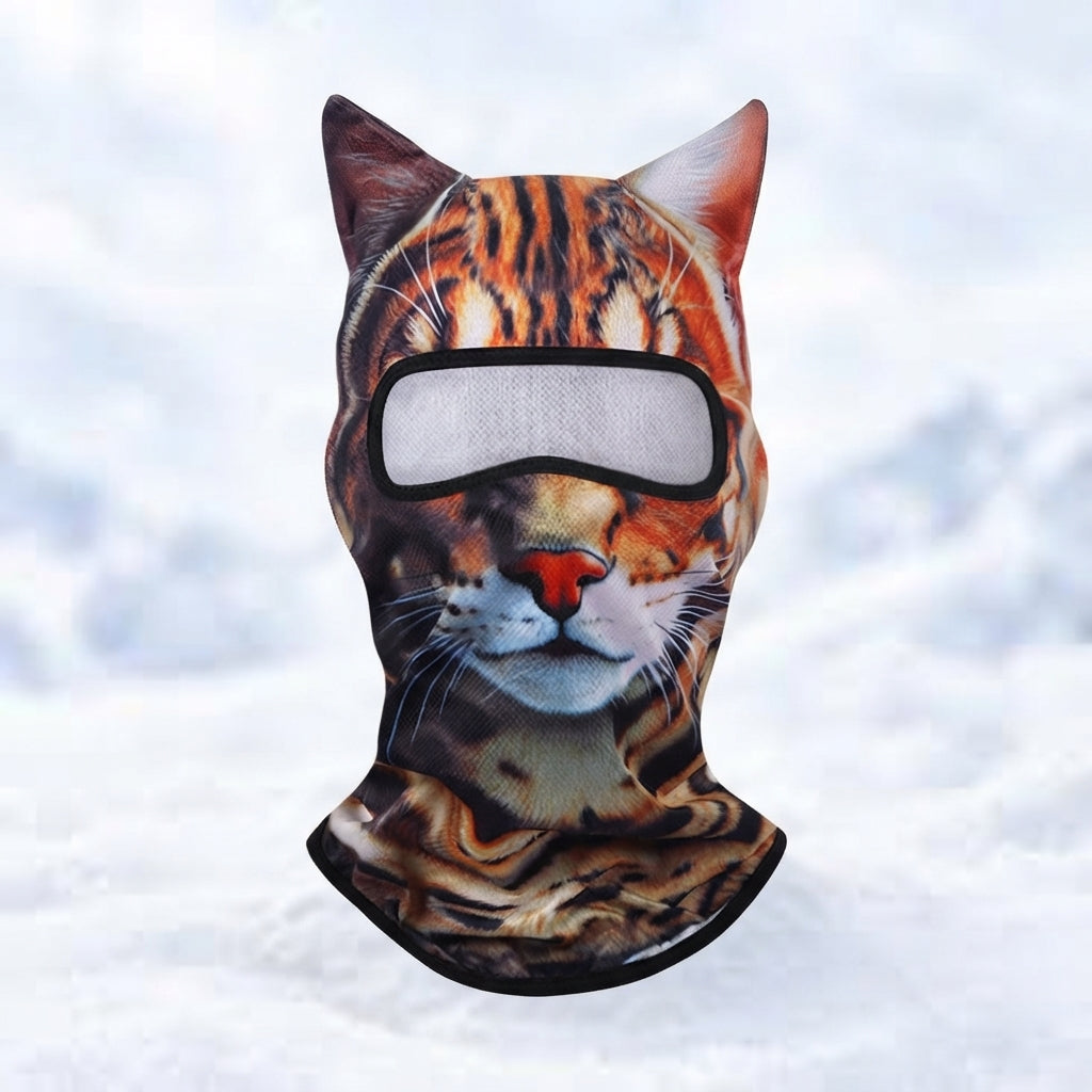 🔥3D Cat Ski Mask with Ears – Funny Windproof Balaclava for Skiing & Festivals