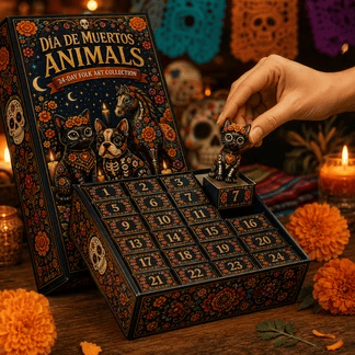 Día de Muertos Animals Advent Calendar 2026 – 24‑Day Folk Art Animal Figurine Collection | 24 Unique Collector‑Grade Miniatures