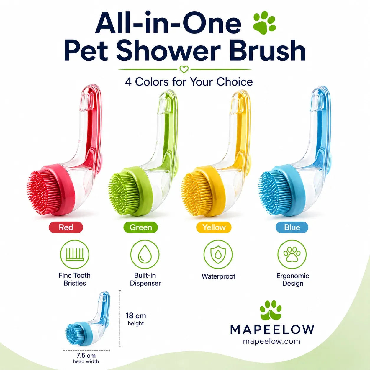 🎉 2026 Sale — Over 32,400 Sold 🧴 Pet Bath Brush – Grooming Tool 🐾📢📢Buy 2 Get 1 Free!!