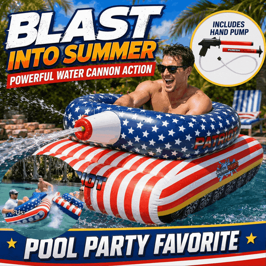 🔥 Summer Pool Party Sale 49% OFF – Patriot Pool Float with Water Cannon for Beach, Lake & Pool Fun