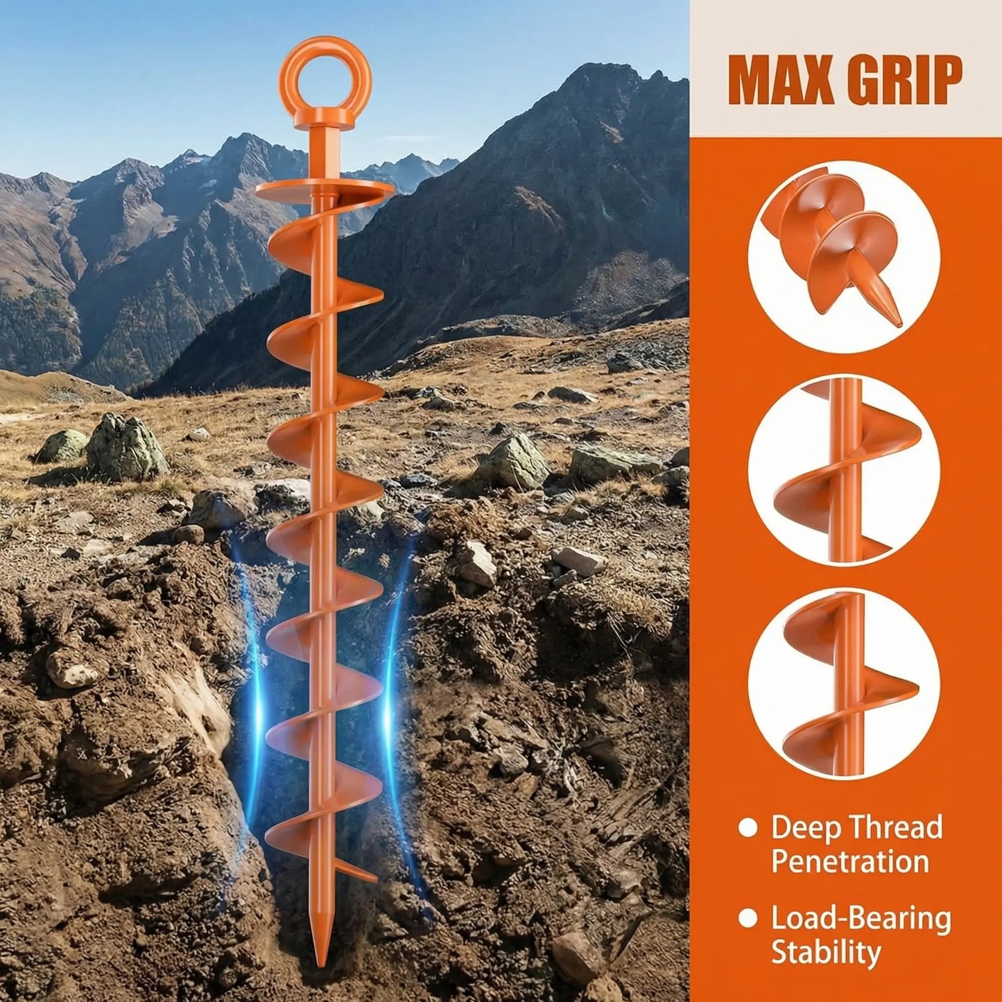 Heavy Duty Spiral Ground Anchor Kit (FREE SHIPPING)