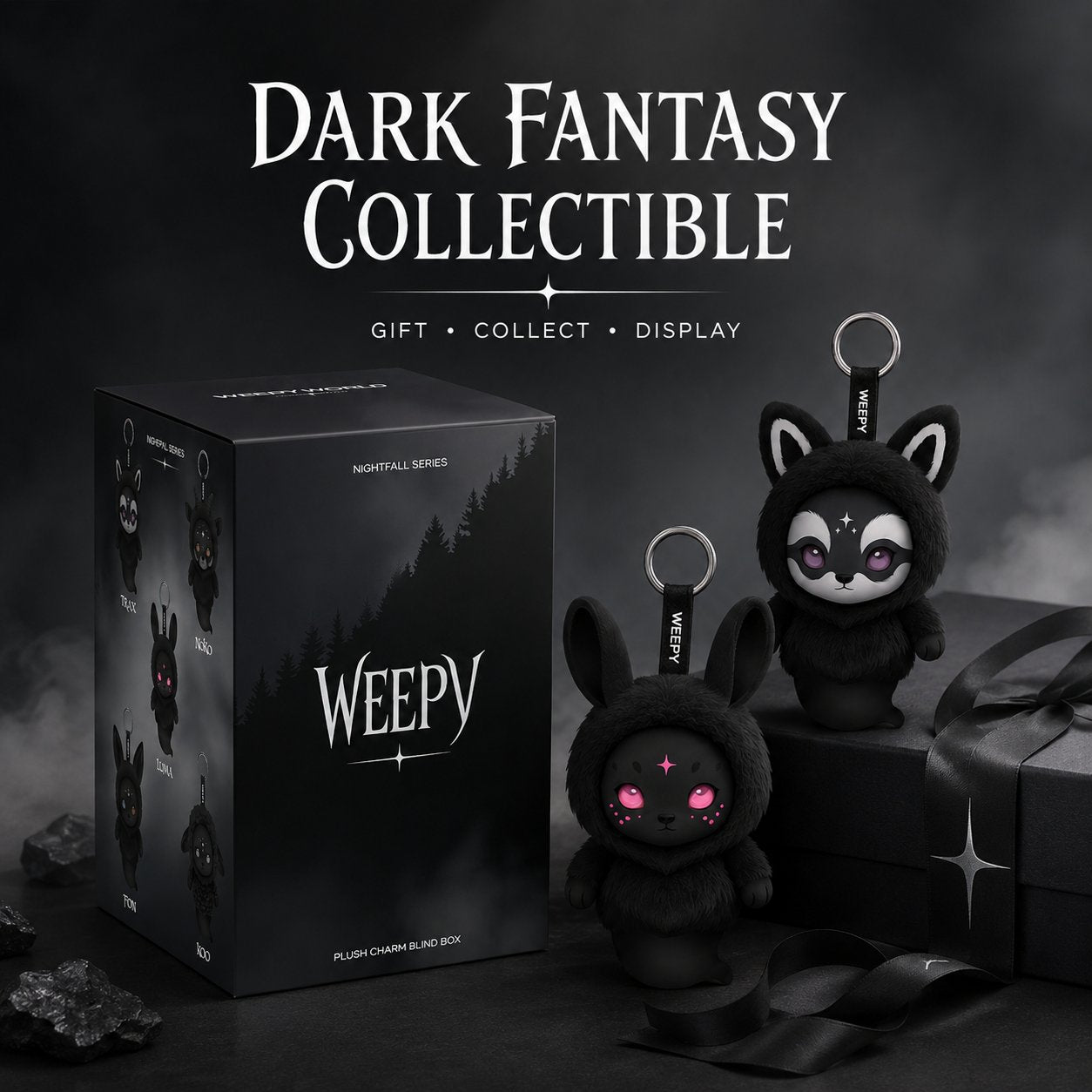 Gothic Dark Style Mystery Blind Box Plush Keychain