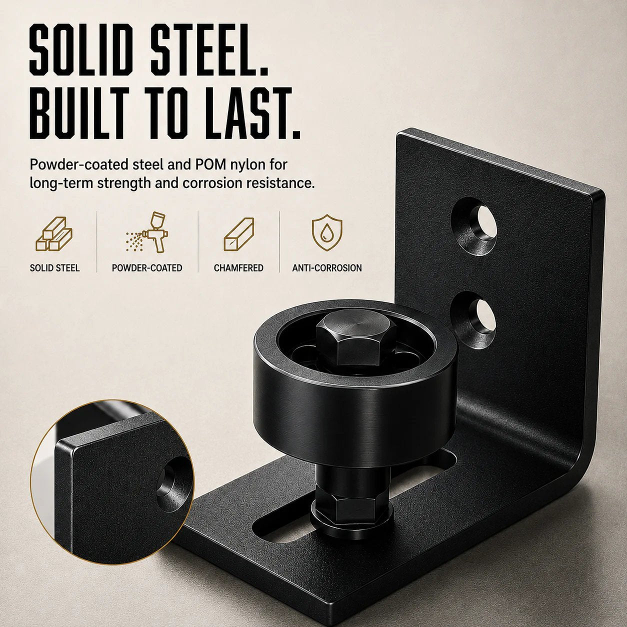 🚪8-in-1 Adjustable Barn Door Floor Guide – Wall-Mount Stay Roller for Smooth, Stable Sliding