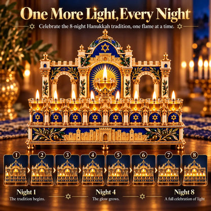🕎 Temple-Inspired Hanukkah 8-Night Light Centerpiece