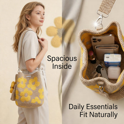 🎁🌼Only $34.99 This Week🌟🎉Handmade Crochet Flower Tote 🌼✨