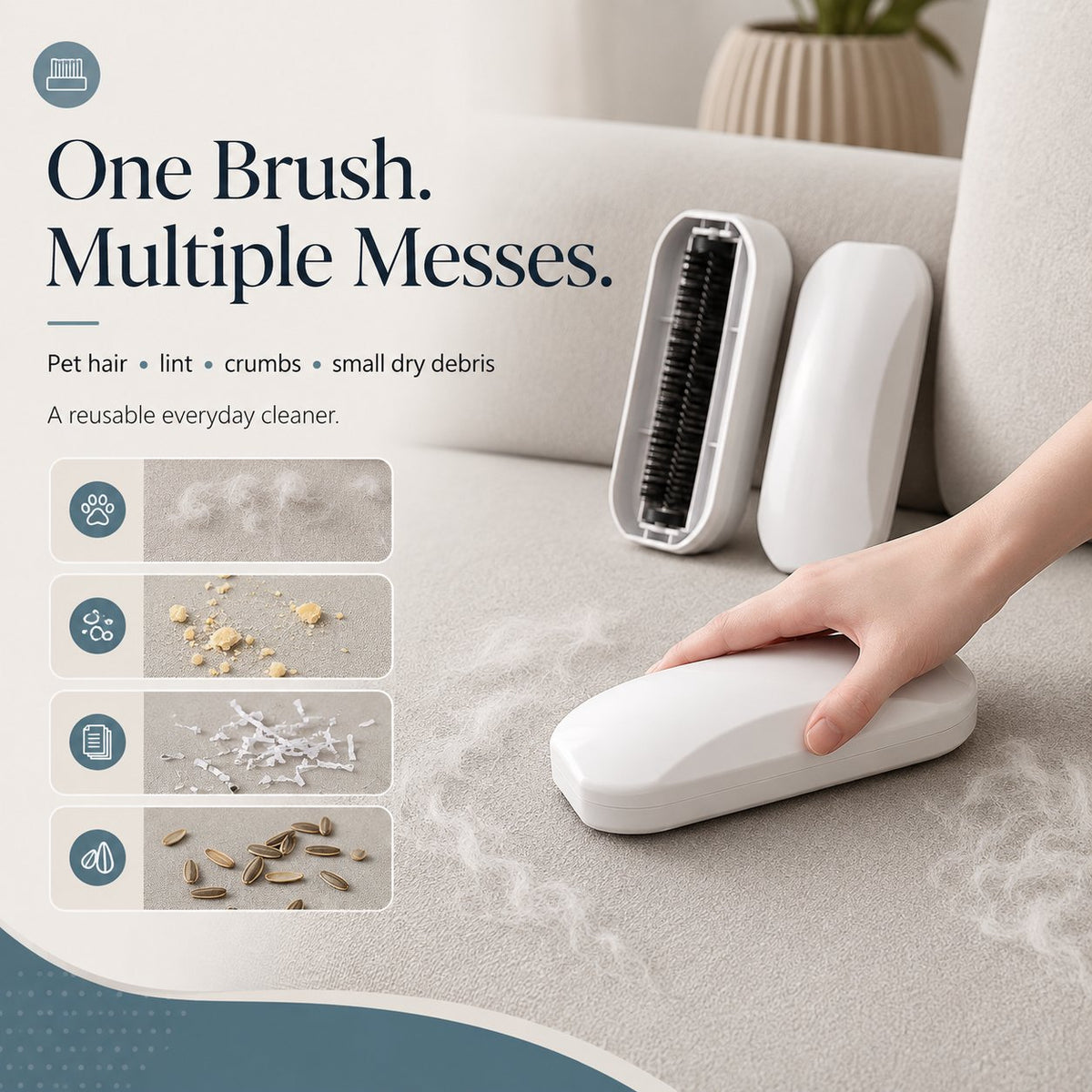 🧹 Household Portable Lint Remover Brush-Everyday Mess. One Easy Sweep.