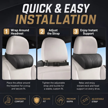 ⭐Premium Car Seat Headrest & Lumbar Support Cushion