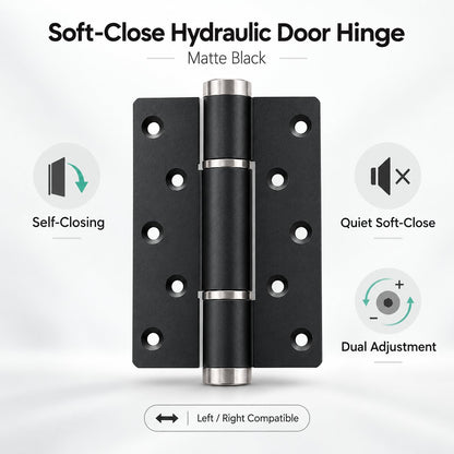 🚪 5' Hydraulic Self-Closing Door Hinge — Dual-Adjustable Soft-Close Design