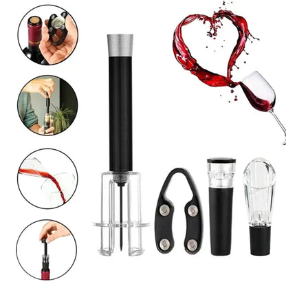 🎉🔥Air Pump Cork Remover Wine Bottle Opener Set