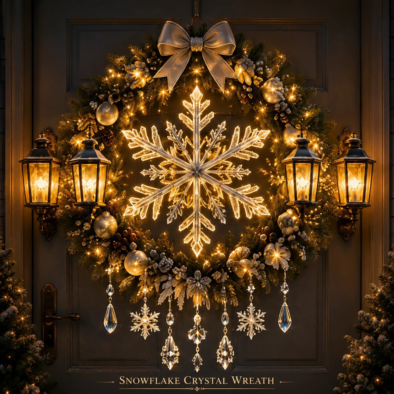 🎄✨ Christmas Moonlight Wreath Collection – Lighted Holiday Door Decor