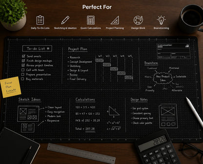 🤩The Blueprint Deskmat Includes the Blueprint Marker💻✏️ A Double-Sided Deskmat to Draw, Erase & Redraw As Needed. 🎁Buy 2 Sets Free Shipping