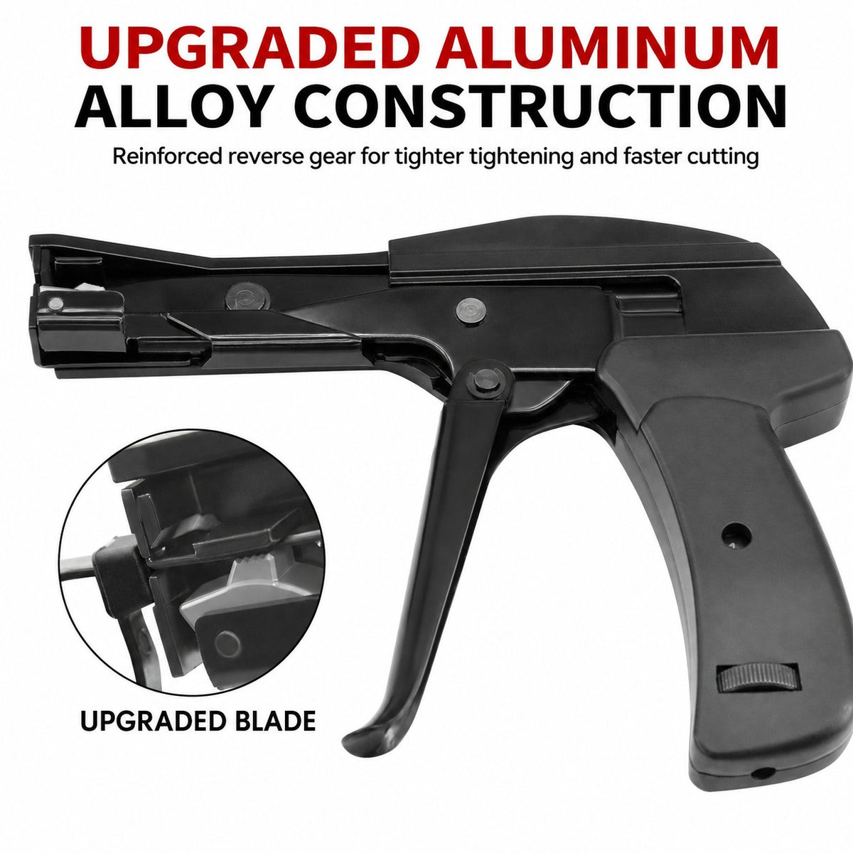 Nylon Cable Tie Tensioning Tool - Adjustable Zip Tie Tightener & Cutter