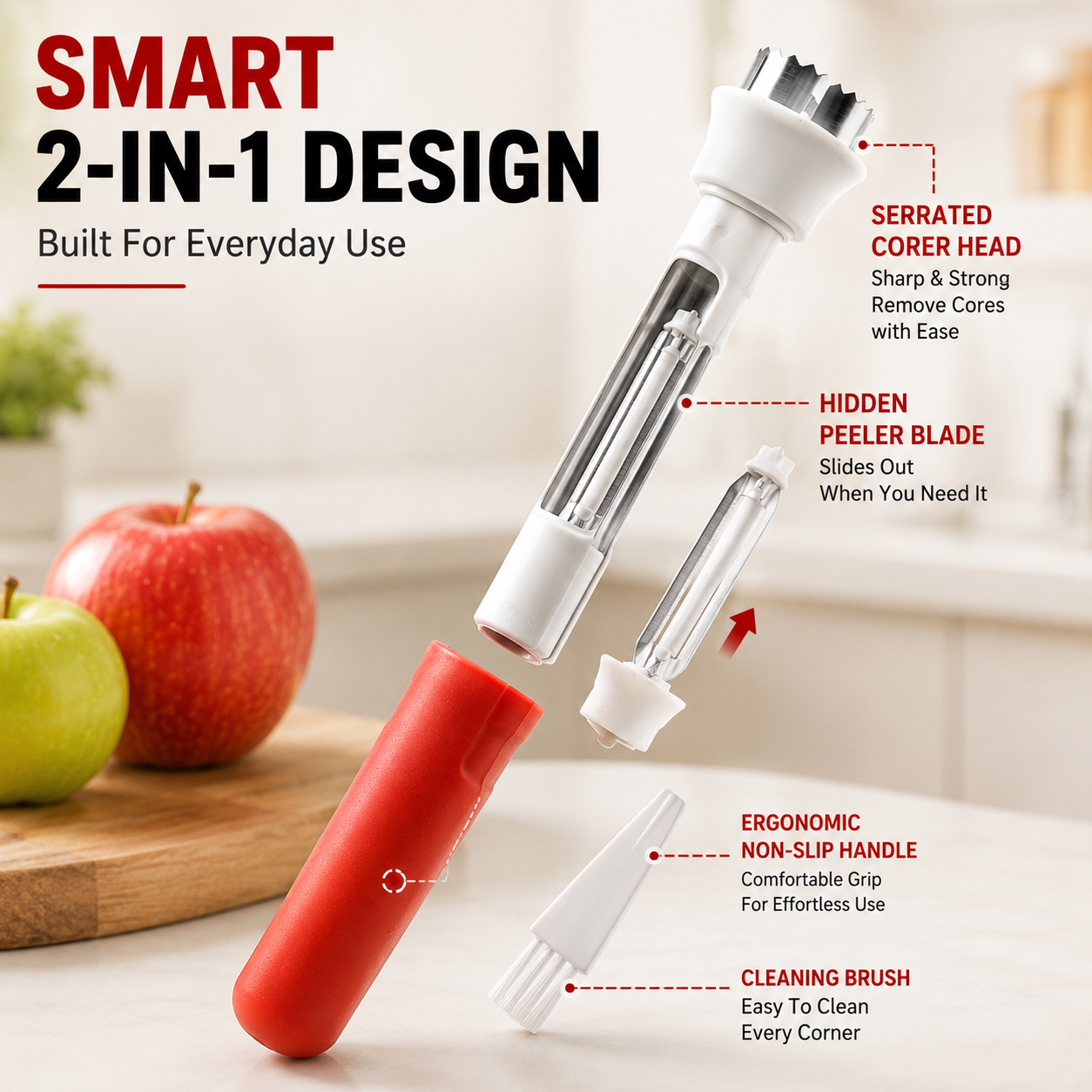 🍎🍐2pack- 2-in-1 Fruit Corer & Peeler | Core & Peel in Seconds