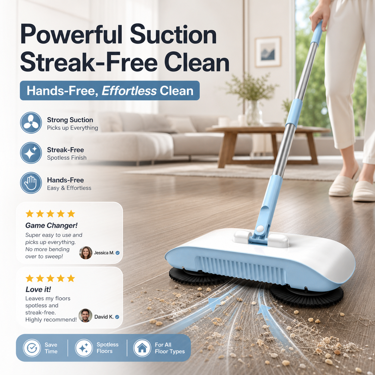 📢📢50% OFF !! ⏰Smart Robot Vacuum Cleaner with Mop & Broom