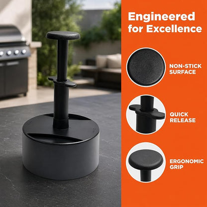 Hamburger Patty Maker with Press Handle, Burger Mold for Even Cooking