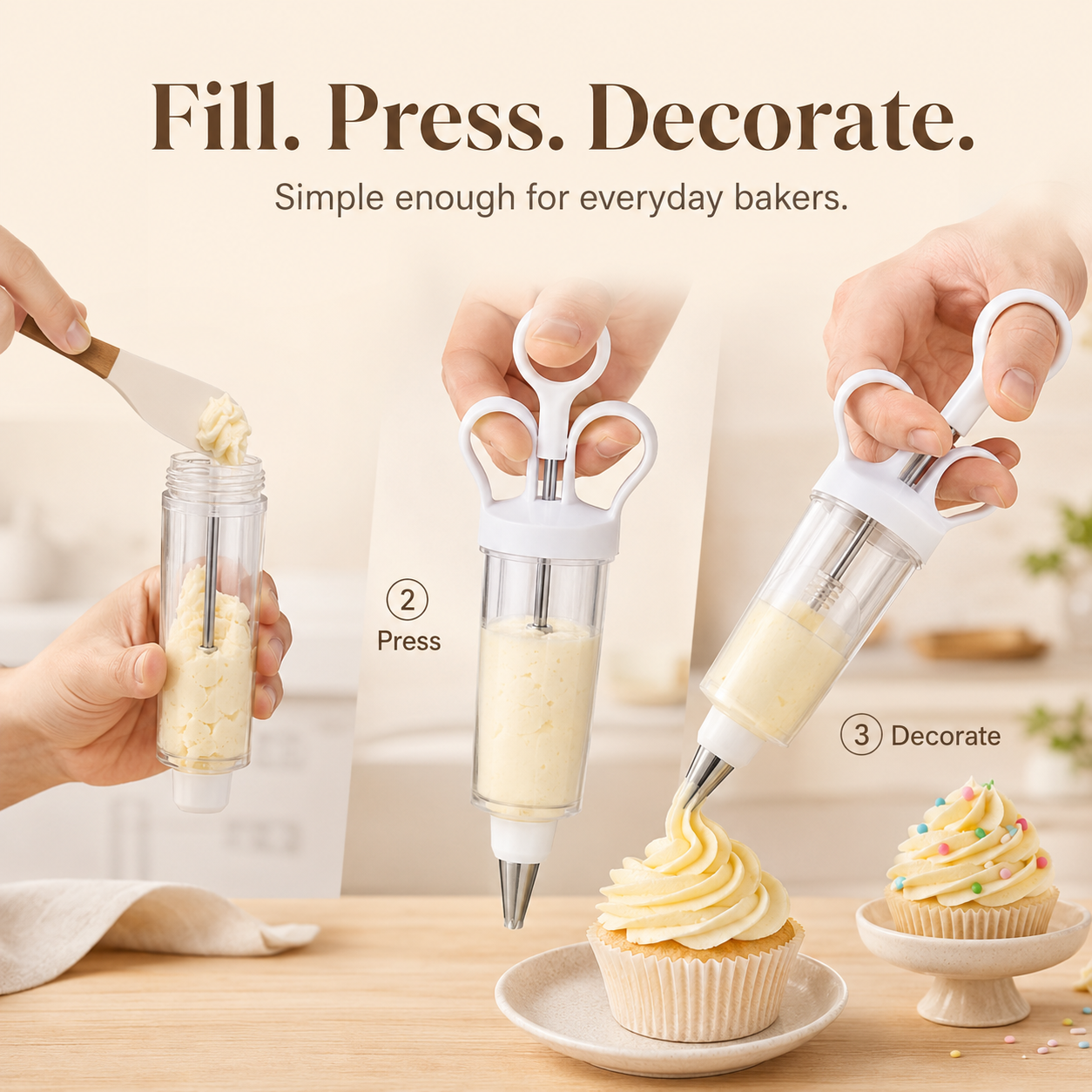 🧁 Easy Cake Decorating Gun – Beautiful Piping Made Simple