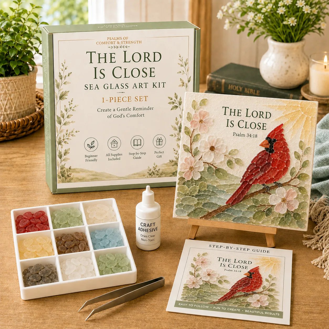 🎉 ✝️ Psalms of Comfort & Strength Sea Glass Art Kit