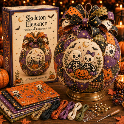 ⏳ Last Day 49% OFF – 🎃 Beginner-Friendly DIY Halloween Classics Patchwork Ornament Kit Collection | Complete Kit with Coordinated Fabrics, Ornament Form, Spooky Accents & Step-by-Step Guide Included 💕