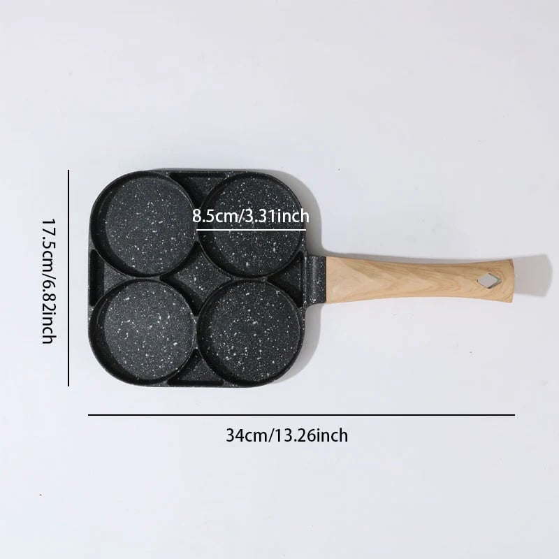 4-in-1 Nonstick Frying Pan: Ideal for Eggs, Bacon, and Burgers