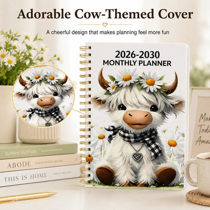🐮 LAST DAY 49% OFF – Cute Cow 5-Year Planner 2026–2030 | Monthly Organizer with Farmhouse Cover, Goal Tracking Pages & Long-Term Planning Layout ✨