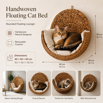 🐱 Purrfectly Cozy Handwoven Hanging Cat Bed