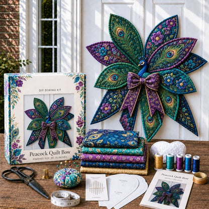 ⏳ Last Day 49% OFF – 🎀 Beginner-Friendly Oversized Quilted Bow Sewing Kit | Coordinated Printed Fabrics, Batting, Pre-Designed Templates & Complete Supplies for a Full 23–25 in 3D Statement Bow ✨