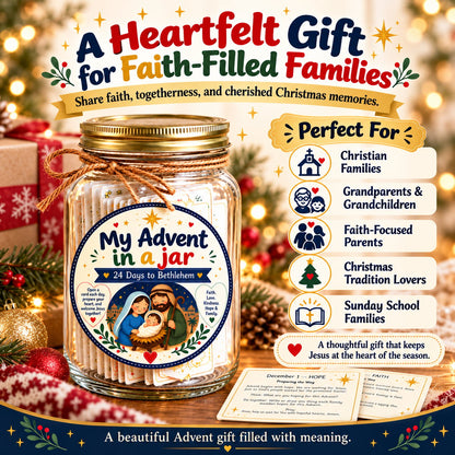 ✝️ Christian Advent in a Jar – Keep Christ at the Heart of Christmas
