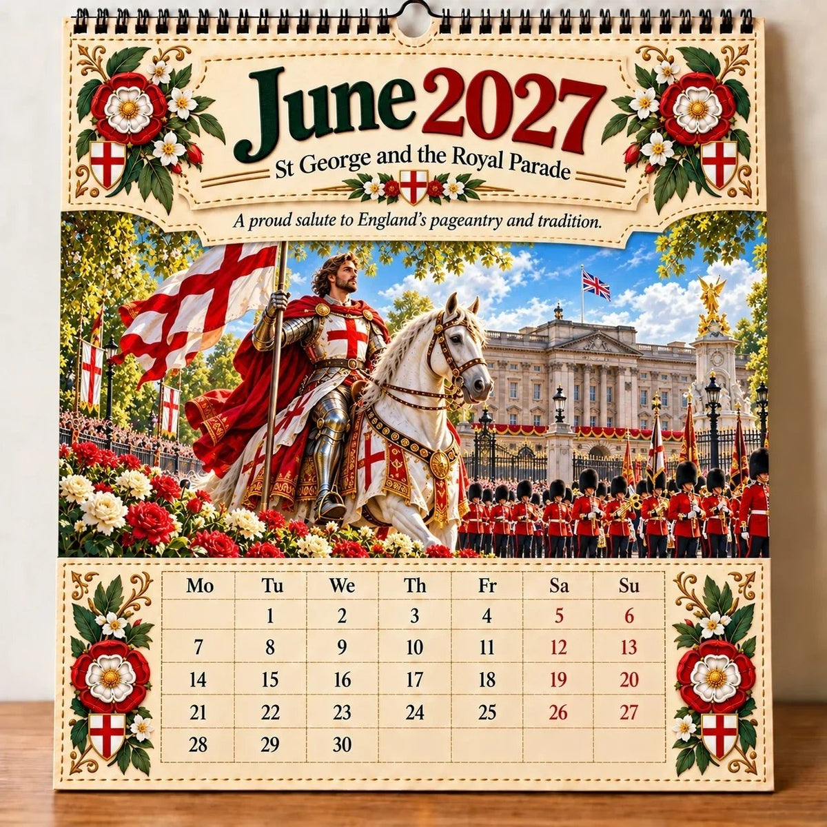 🗡️🐉 2027 England St George “Faith, Courage & Protection” Wall Calendar📅