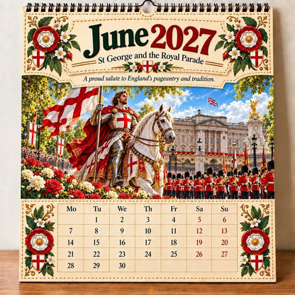 🗡️🐉 2027 England St George “Faith, Courage & Protection” Wall Calendar📅