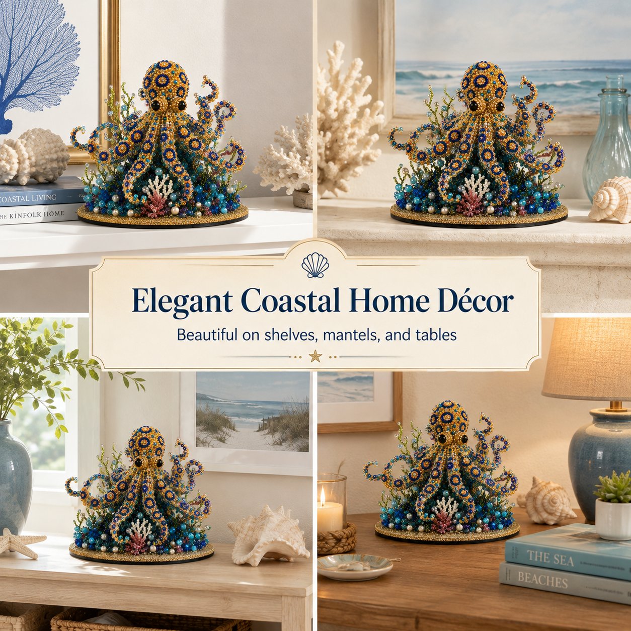 🔥 LAST DAY 49% OFF – 🌊 Ocean Sparkle Animal Craft Kit | Create a Dimensional Underwater Centerpiece with Colorful Beads, Pearls & Coastal Details 🐚✨