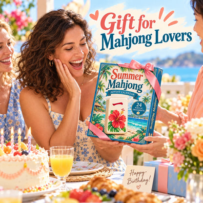 🀄24-Day Mahjong Surprise Blind Box | Reusable Acrylic Charms, Tropical Summer Holiday Decor & Gift