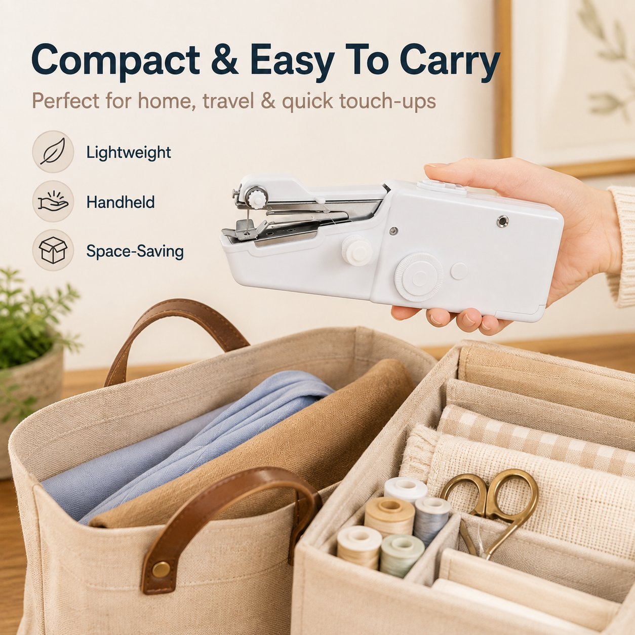 🧵 CRAFT SALE 50% OFF - Portable Handheld Electric Sewing Machine Kit for Beginners
