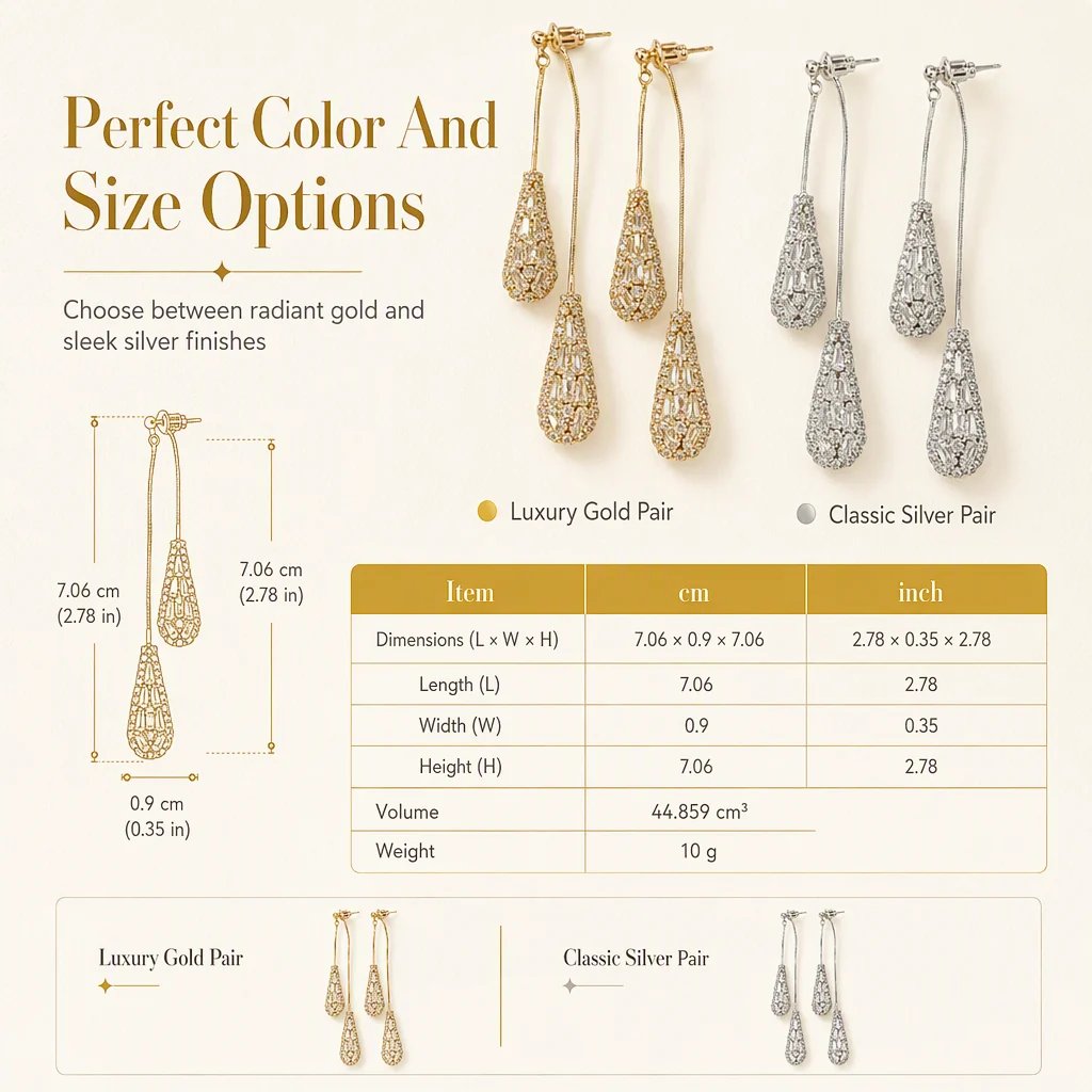 ✨ Two-Way Waterdrop Tassel Earrings - Convertible Zircon Drop Earrings 💎