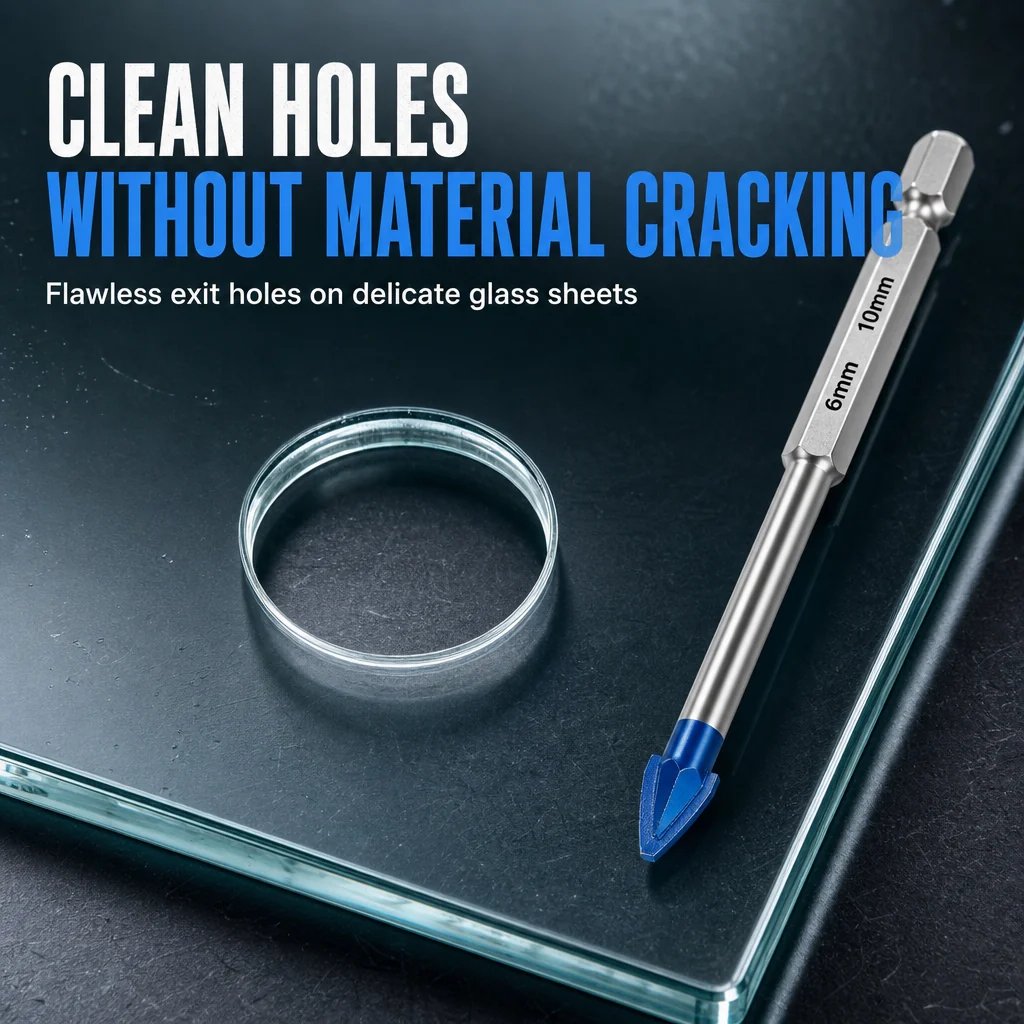 🔩✨ Carbide Eccentric Drill Bit – Sharp Hex-Shank Multi-Surface Drilling with Cleaner, Crack-Reduced Results