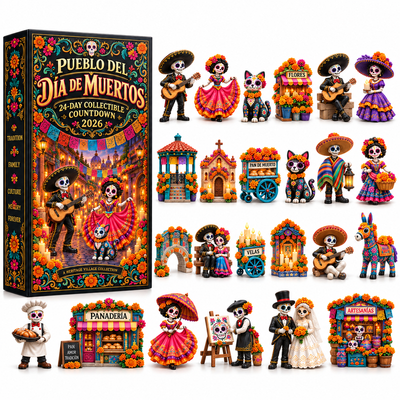 Full Pueblo del Día de Muertos 2026 miniature collection
