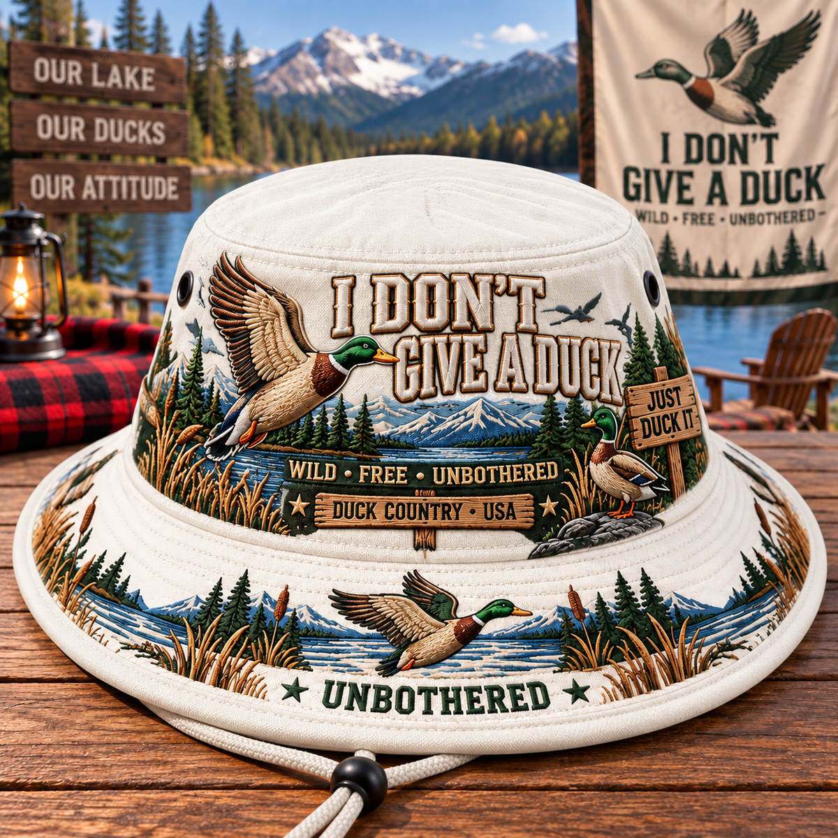 🦆🌲 I Don’t Give a Duck Boonie Hat — Wild, Free & Unbothered